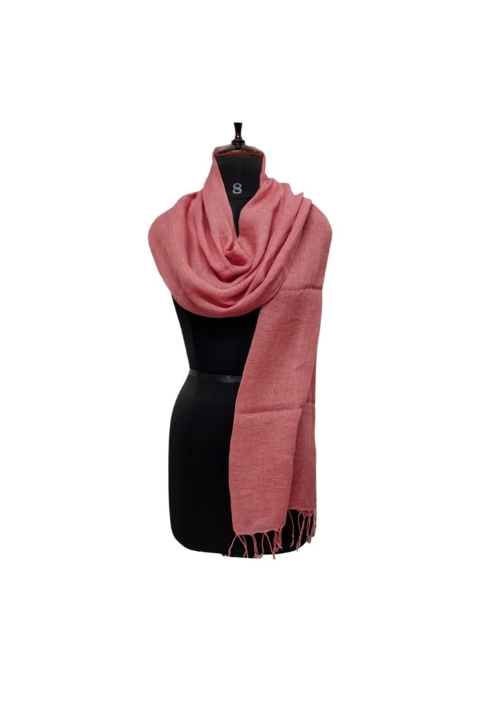 PLAIN SCARF, PINK 93, COTTON-LINEN BLEND