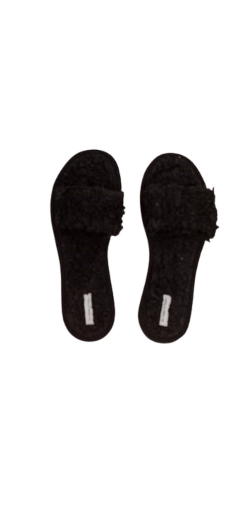 SLIPPER, SHERPA, BLACK