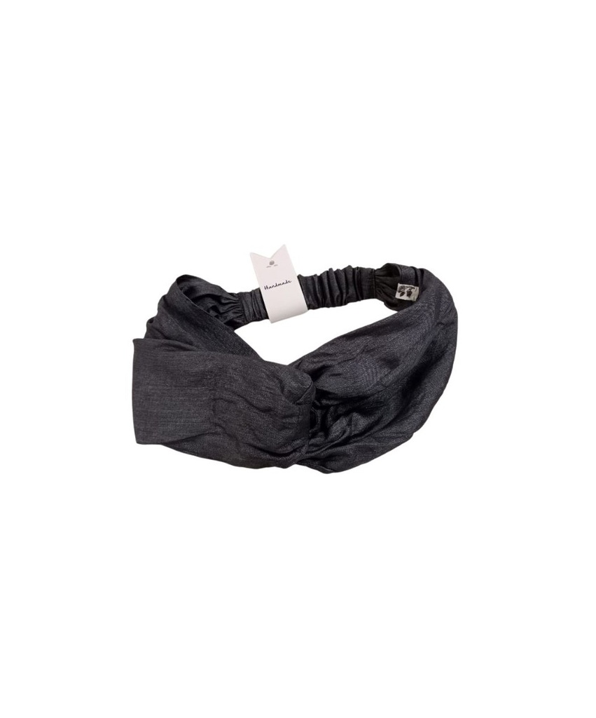 HAIRBAND, HEADBAND, DARK GREY, SILK