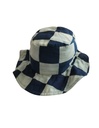 BUCKET HAT, BLUE, PATCHWORK, COTTON