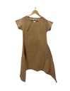 SIDEDROP DRESS, BROWN, PLAIN, COTTON