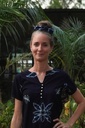 HAIRBAND, MEDIUM SCRUNCHIE, DARK BLUE, SHIBORI, COTTON