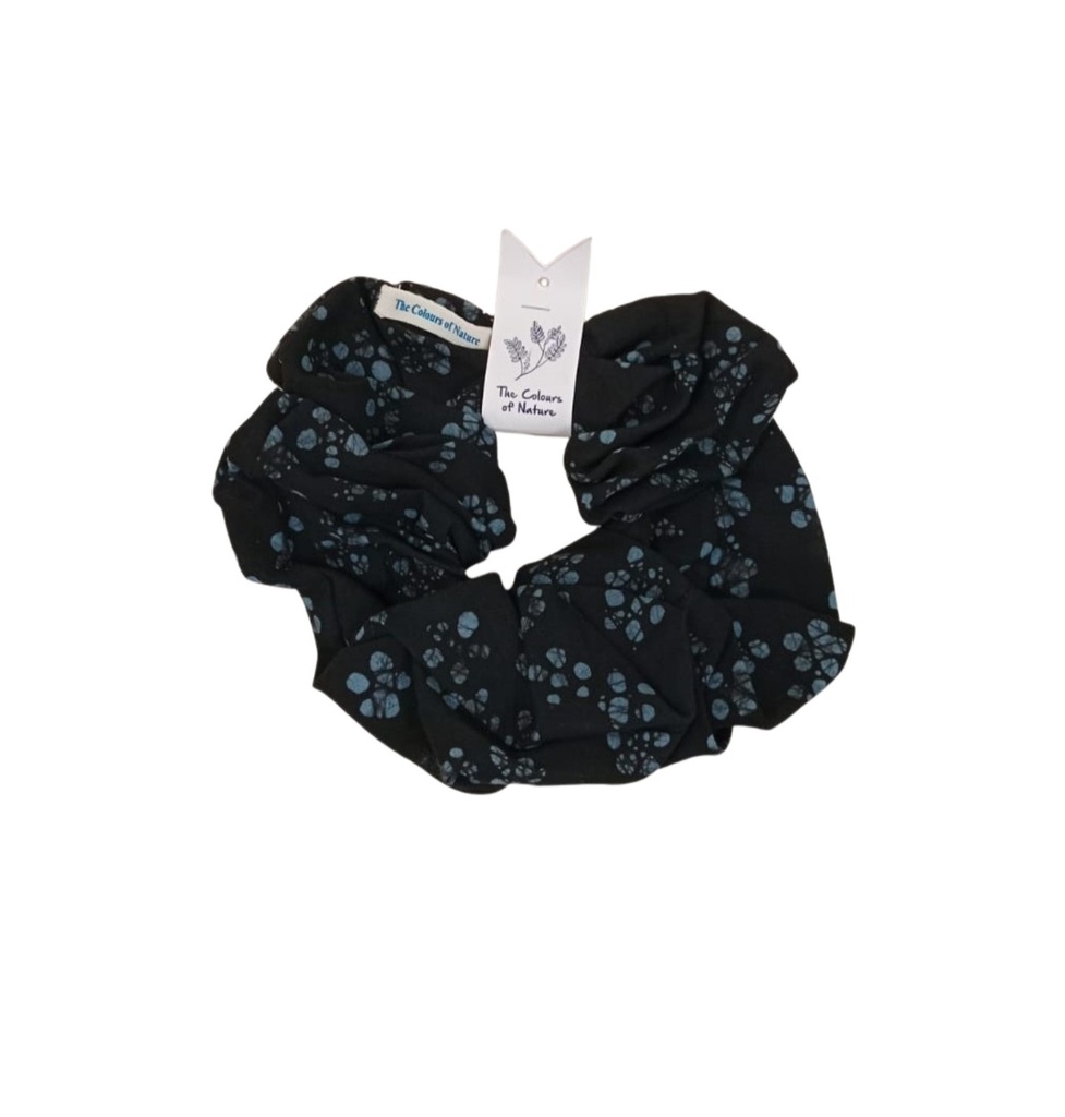 HAIRBAND, OVERSIZED SCRUNCHIE, BLACK, BATIK, COTTON