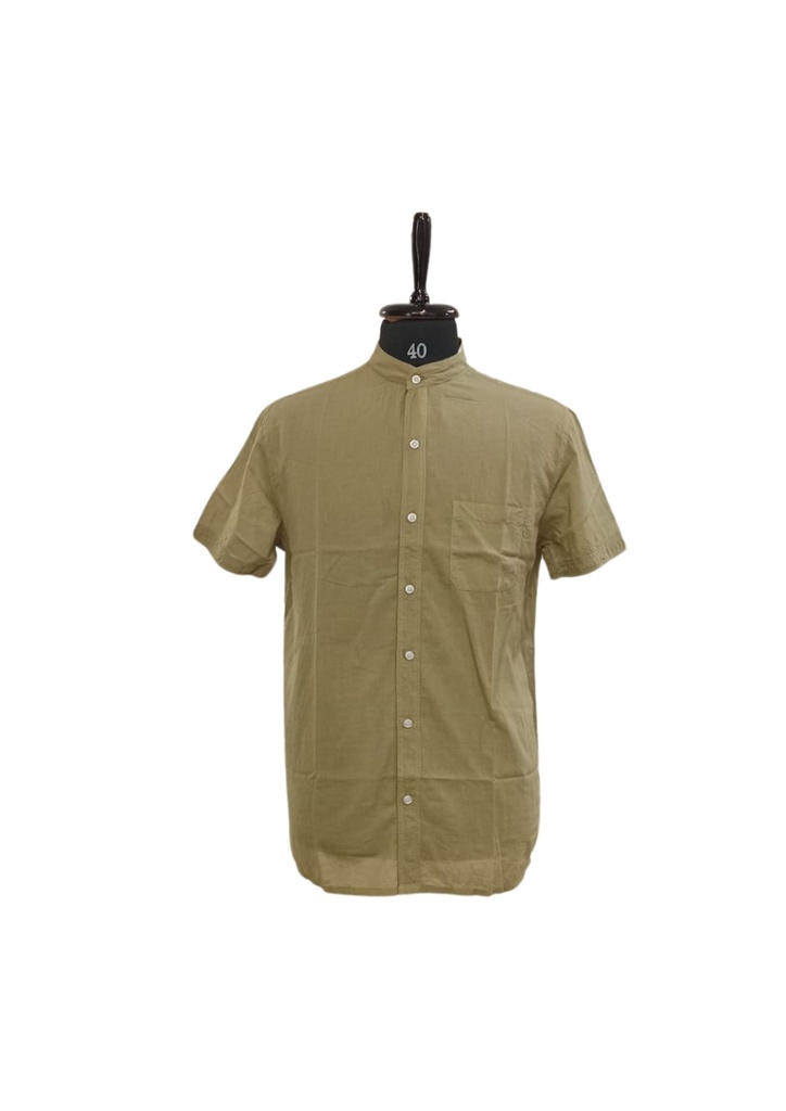 MAO SS SHIRT, KHAKI C011, COTTON