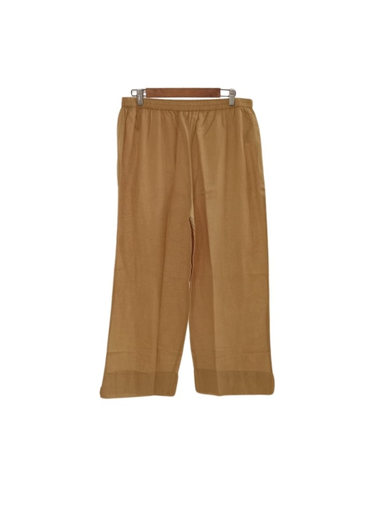 PYJAMA PANTS, OCHRE, PLAIN, COTTON