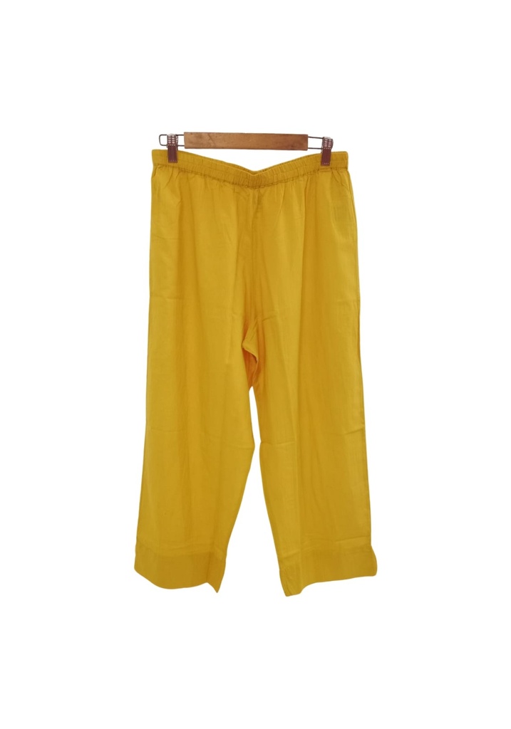 PYJAMA PANTS, DARK YELLOW, PLAIN, COTTON