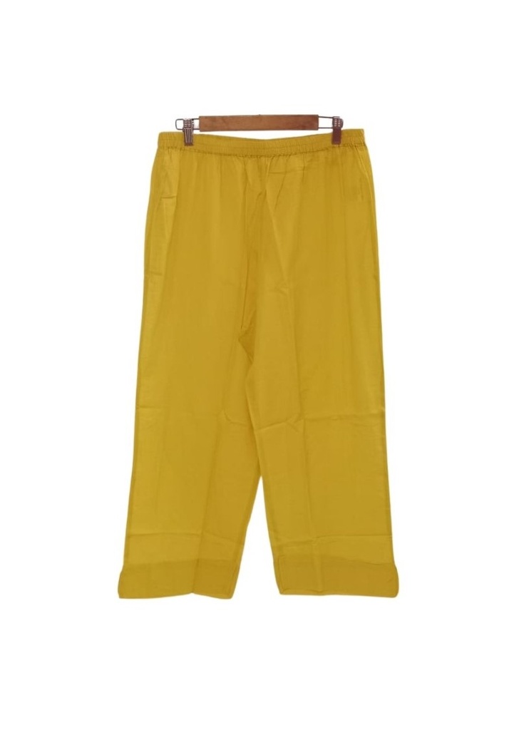 PYJAMA PANTS, YELLOW, PLAIN, COTTON