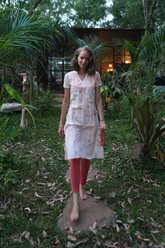 SHANTI KURTA, PINK-WHITE, SHIBORI BATIK, COTTON