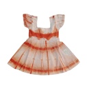 BABY PUFFY DRESS, PEACH, SHIBORI, COTTON
