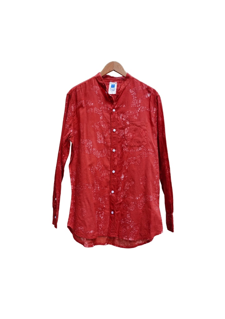 MAO LS SHIRT, RED, BATIK, COTTON