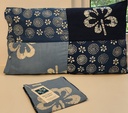 SET PILLOW COVER, BLUE, BATIK FLOWER, COTTON