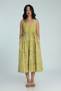 STRAPPY DRESS, GREEN, BATIK, COTTON