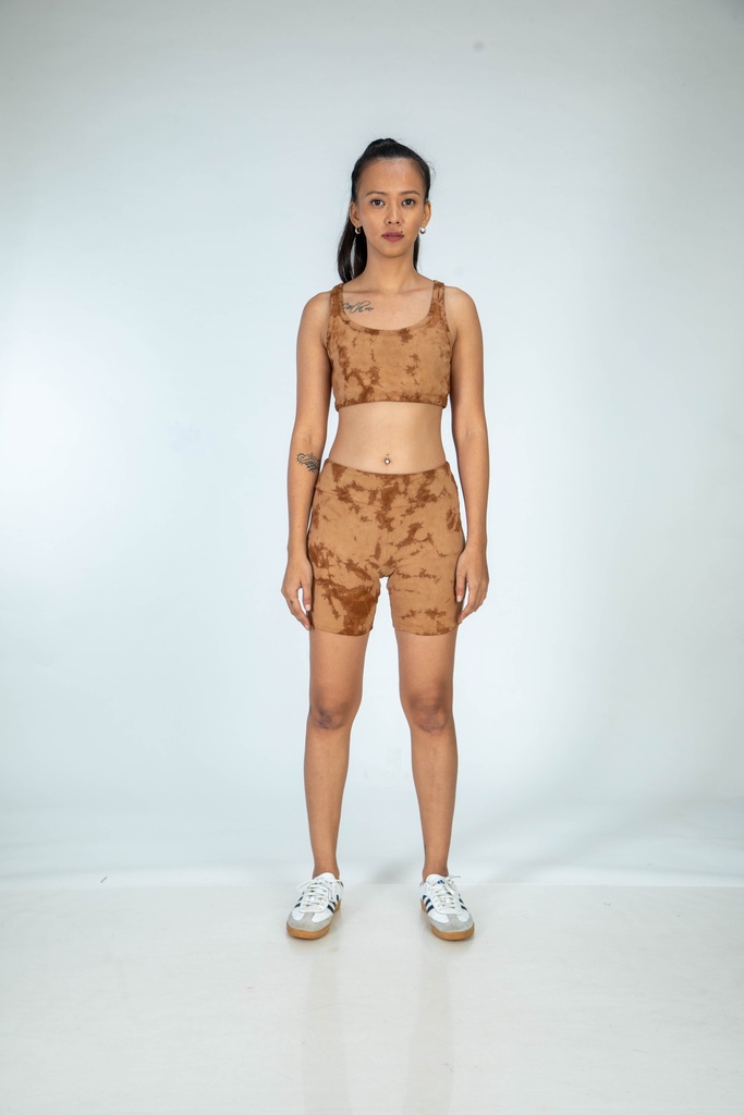 SPORTS SHORTS, 2xBROWN, SHIBORI, COTTON