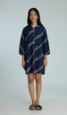 OVERSIZED KURTA, DARK BLUE, BATIK PLANTLINES, COTTON