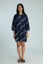 OVERSIZED KURTA, DARK BLUE, BATIK PLANTLINES, COTTON