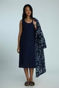 OVERCOAT SET DRESS, DARK BLUE, BATIK, COTTON