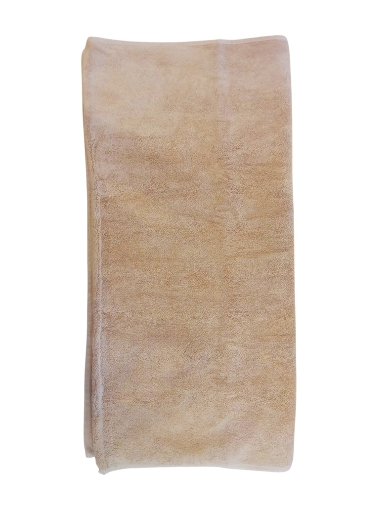 LARGE TOWEL, LIGHT BROWN, PLAIN, COTTON