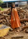 CASCADE DRESS, ORANGE C035, EMBROIDERY, COTTON