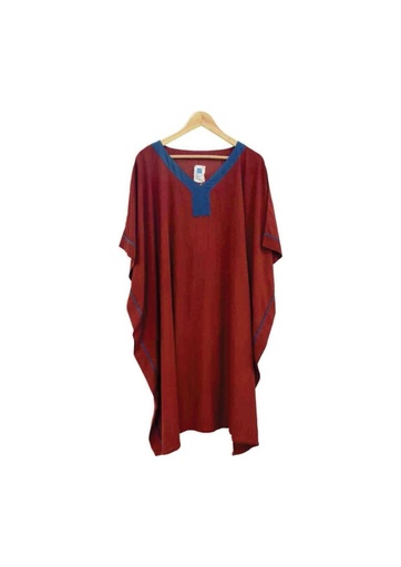 [KAF-OVE-RD_BL-NON-COT/S_M] OVERSIZED KAFTAN, RED-BLUE, COTTON