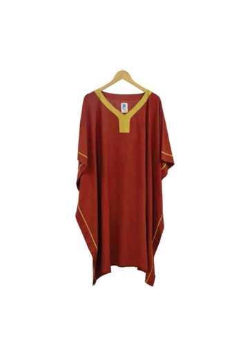 [KAF-OVE-RD_YE-NON-COT/M_L] OVERSIZED KAFTAN, RED-YELLOW, COTTON