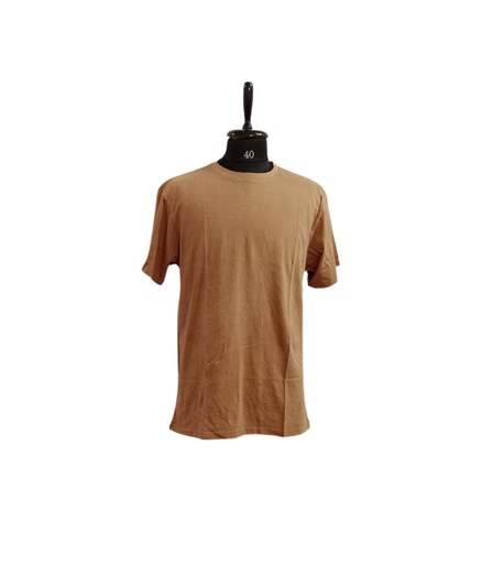 PLAIN T-SHIRT, BROWN, COTTON