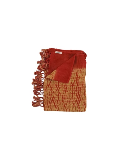 [SCA-POL-YE_OR-NON-COT/0S] POLKA DOTS SCARF, YELLOW-ORANGE, ORGANIC COTTON