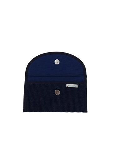 [POU-ROU-BL-NON-COR/0S] ROUNDED POUCH, BLUE, CORDUROY