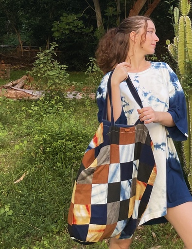 [BAG-PW-MIX-SHIBORI-PCH-COT/0S] PW BAG, MIX-SHIBORI, PATCHWORK, COTTON