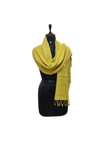 [SCA-PLA-YE_21-NON-COT_LIN/0S] PLAIN SCARF, YELLOW 21, COTTON-LINEN BLEND