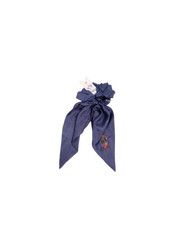 [HAB-EMB-PL-SIL/0S] HAIRBAND, EMBROIDERED, PURPLE, SILK