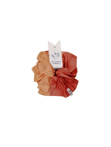 [HAB-SCR-2_OR-SIL/0S] HAIRBAND, SCRUNCHIE, 2xORANGE, SILK