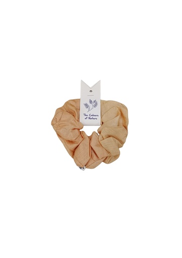 [HAB-SCR-2_BE-SIL/0S] HAIRBAND, SCRUNCHIE, 2xBEIGE, SILK