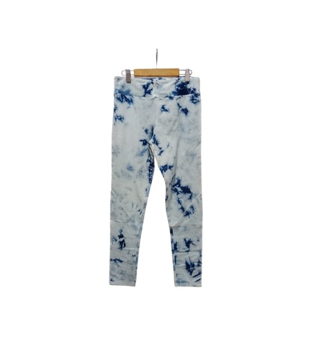 YOGA LEGGINGS, WHITE-BLUE, SHIBORI, COTTON