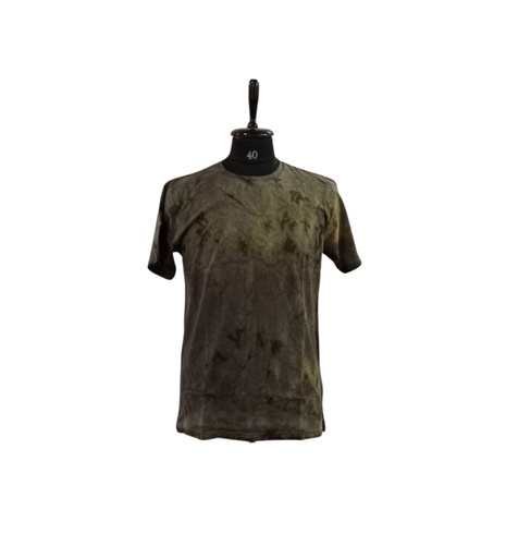 T-SHIRT, KHAKI, SHIBORI, COTTON