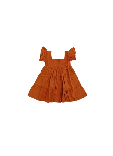 BABY PAA DRESS, ORANGE, COTTON