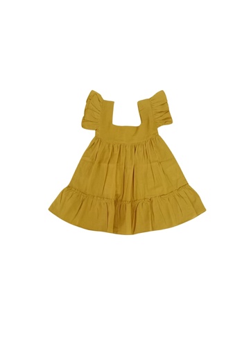 BABY PAA DRESS, YELLOW, COTTON