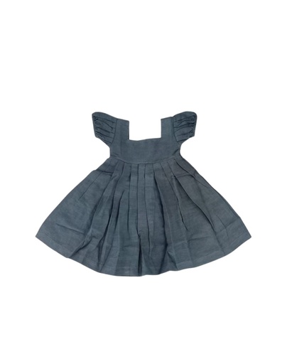 [DRE-BAP-GY-NON-COT/4_5] BABY PUFFY DRESS, GREY, COTTON