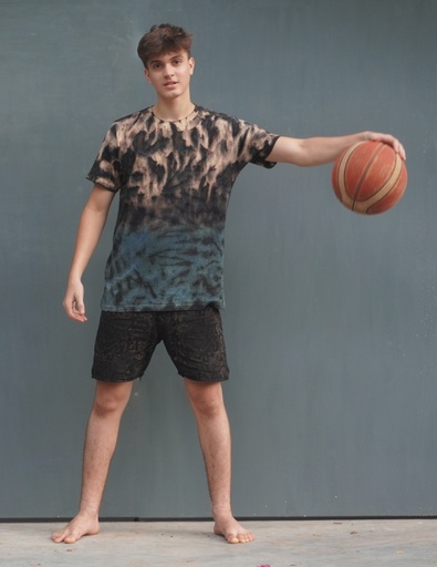 STRING SHORTS, BLACK, BATIK, COTTON