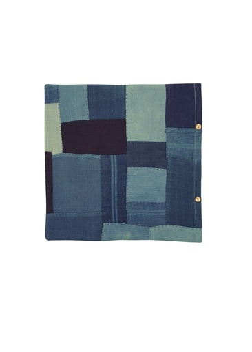 [CUS-PW-IN-PCH] CUSHION COVER, PATCHWORK, LIGHT INDIGO