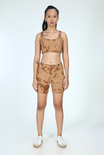 SPORTS SHORTS, 2xBROWN, SHIBORI, COTTON
