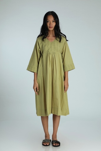 VINTAGE KURTA, LIGHT GREEN, PLAIN, COTTON