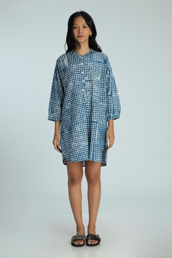 OVERSIZED KURTA, DARK BLUE, BATIK BKC-167, COTTON