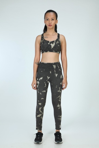 YOGA LEGGINGS, IRON, SHIBORI SPRAY CRUSHING, COTTON